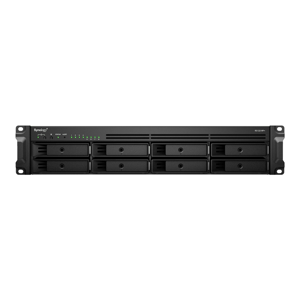 Servidor NASSYNOLOGYRS1221RP+Servidor NAS Rack 8 Bahías Ryzen V1500B 4GB DDR4 ECC 10/25GbE Redundante Synology RS1221RP+ - SILYMX