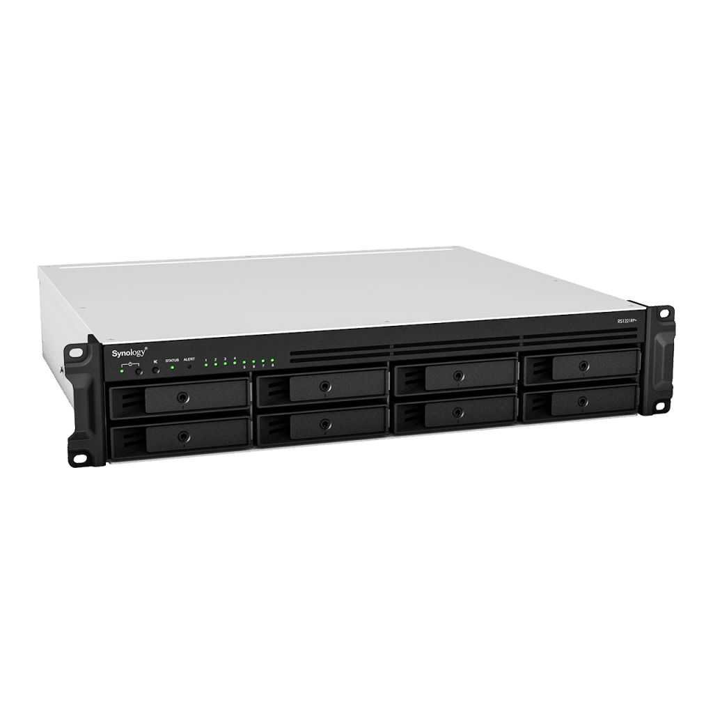 Servidor NASSYNOLOGYRS1221RP+Servidor NAS Rack 8 Bahías Ryzen V1500B 4GB DDR4 ECC 10/25GbE Redundante Synology RS1221RP+ - SILYMX