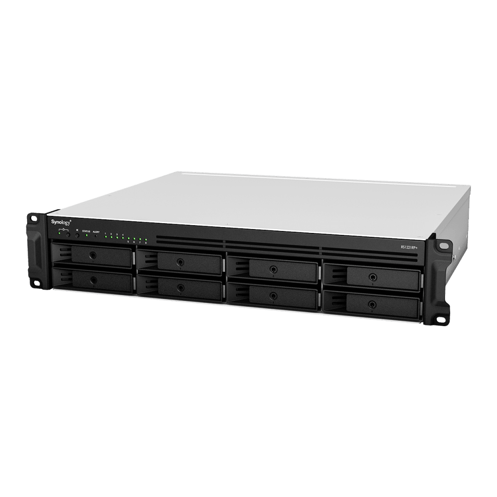 Servidor NASSYNOLOGYRS1221RP+Servidor NAS Rack 8 Bahías Ryzen V1500B 4GB DDR4 ECC 10/25GbE Redundante Synology RS1221RP+ - SILYMX