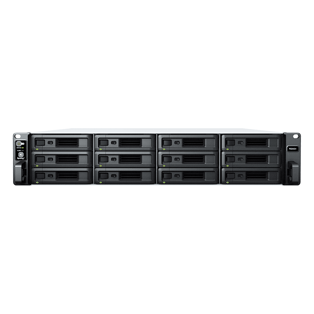 Servidor NASSYNOLOGYRS2423+Servidor Almacenamiento RackStation 12 Bahías 2U 216TB 10GbE Fuentes Duales Synology RS2423RP+ - SILYMX