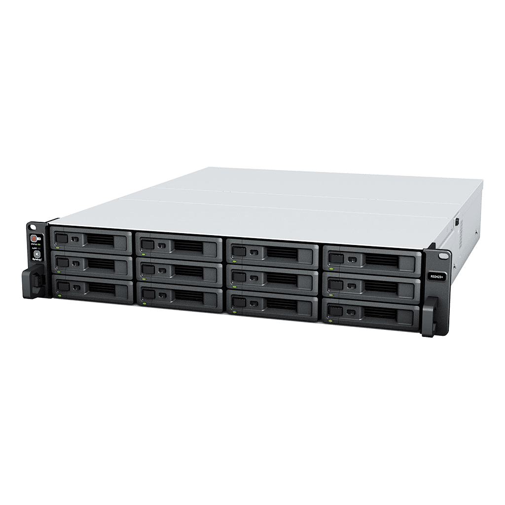 Servidor NASSYNOLOGYRS2423+Servidor Almacenamiento RackStation 12 Bahías 2U 216TB 10GbE Fuentes Duales Synology RS2423RP+ - SILYMX