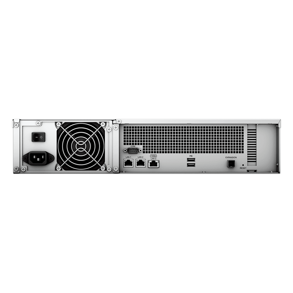Servidor NASSYNOLOGYRS2423+Servidor Almacenamiento RackStation 12 Bahías 2U 216TB 10GbE Fuentes Duales Synology RS2423RP+ - SILYMX