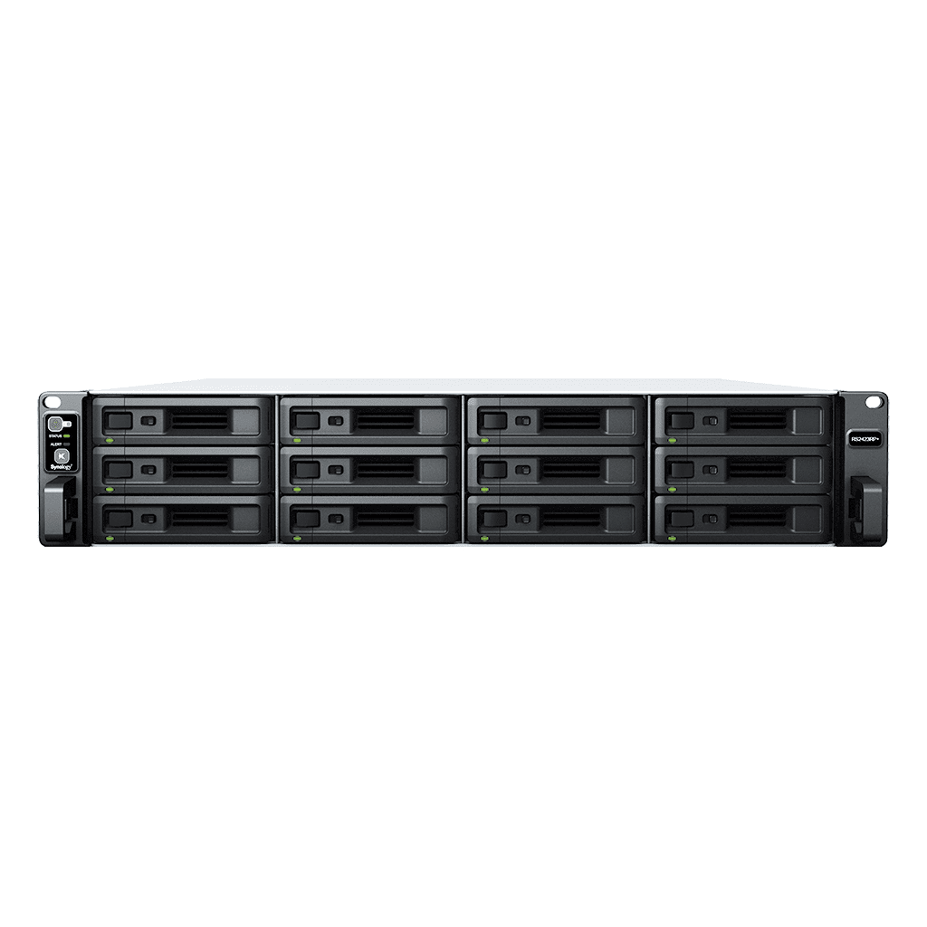 Servidor NASSYNOLOGYRS2423RP+Servidor NAS RackStation 12 Bahías 2U 432TB 10GbE Fuentes Duales Synology RS2423RP+ - SILYMX
