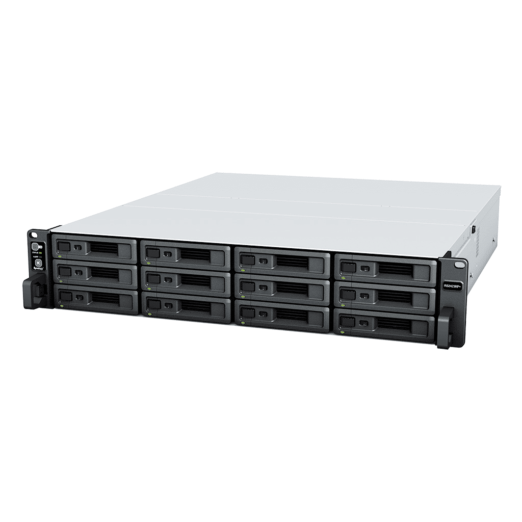 Servidor NASSYNOLOGYRS2423RP+Servidor NAS RackStation 12 Bahías 2U 432TB 10GbE Fuentes Duales Synology RS2423RP+ - SILYMX