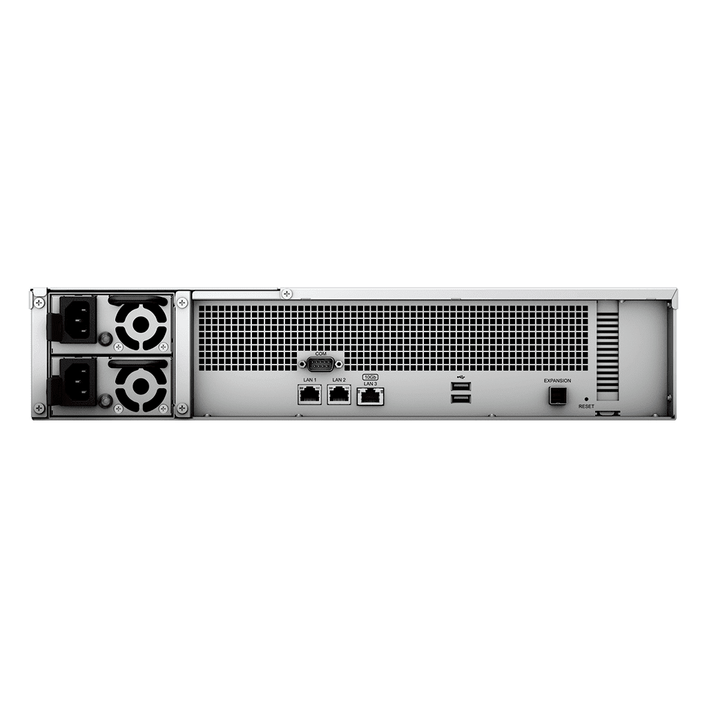 Servidor NASSYNOLOGYRS2423RP+Servidor NAS RackStation 12 Bahías 2U 432TB 10GbE Fuentes Duales Synology RS2423RP+ - SILYMX