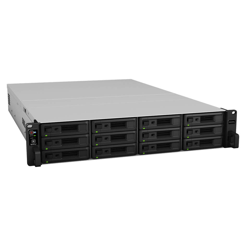 Servidor NASSYNOLOGYRS3621RPXSServidor Almacenamiento Rack 12 Bahías Intel Xeon 6 Núcleos 8GB DDR4 ECC Energía Redundante RAID Synology RS3621RPxs - SILYMX