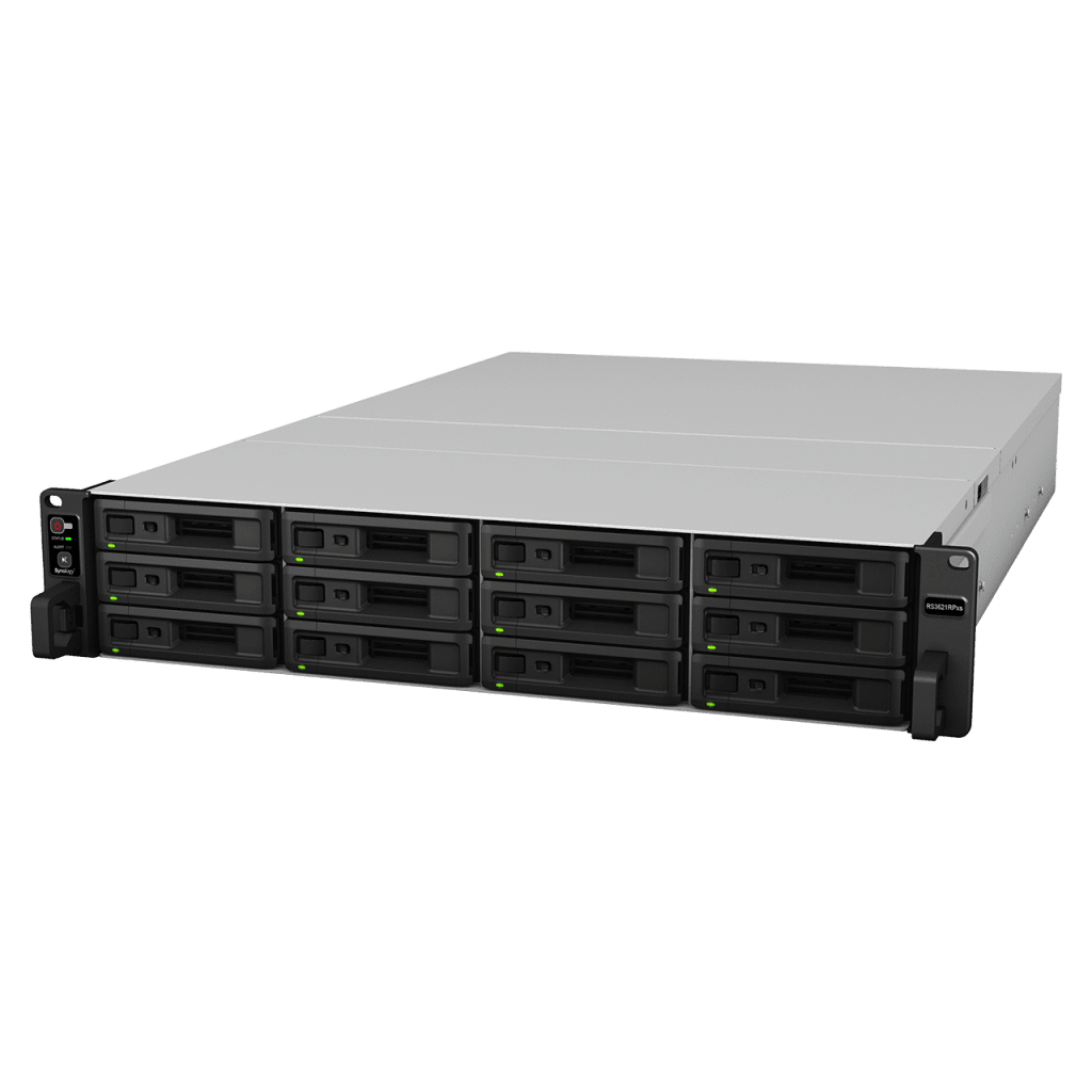 Servidor NASSYNOLOGYRS3621RPXSServidor Almacenamiento Rack 12 Bahías Intel Xeon 6 Núcleos 8GB DDR4 ECC Energía Redundante RAID Synology RS3621RPxs - SILYMX