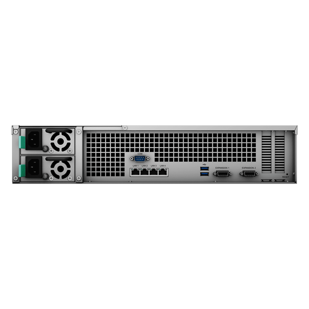Servidor NASSYNOLOGYRS3621RPXSServidor Almacenamiento Rack 12 Bahías Intel Xeon 6 Núcleos 8GB DDR4 ECC Energía Redundante RAID Synology RS3621RPxs - SILYMX
