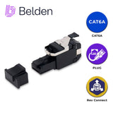 Jacks y PlugsBELDENRVAFPUBK-S1Conector Plug RJ45 10GX Cat6A T568A/B Negro Belden RVAFPUBK - S1 - SILYMX