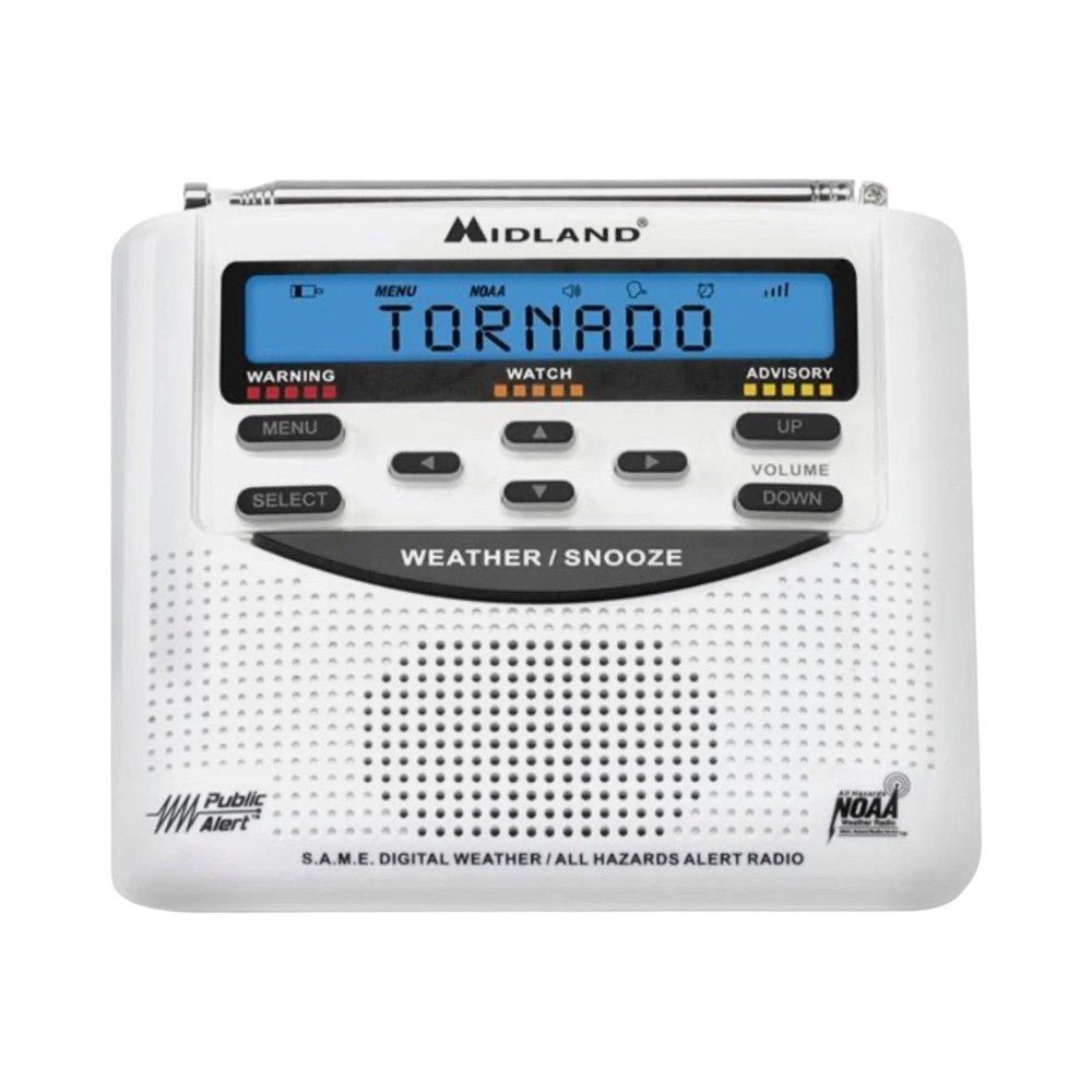 Alarmas y AccesoriosMIDLANDWR120DSPRadio Alerta Meteorológica 7 Canales NOAA Sirena 90dB S.A.M.E. Public Alert Midland WR120DSP - SILYMX