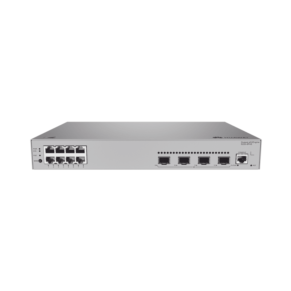 Switches PoEHUAWEIS220-8P4SSwitch Administrable Capa 2 8 Puertos PoE+ Gigabit 4 SFP 125W Huawei S220 - 8P4S - SILYMX