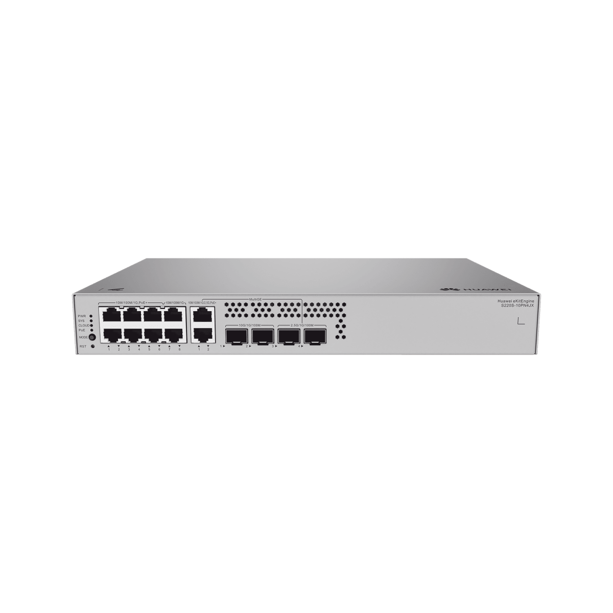 Switches PoEHUAWEIS220S-10PN4JXSwitch Administrable Capa 2 10 Puertos Gigabit PoE+ 2.5G 128W 2 SFP+ Huawei S220S - 10PN4JX - SILYMX