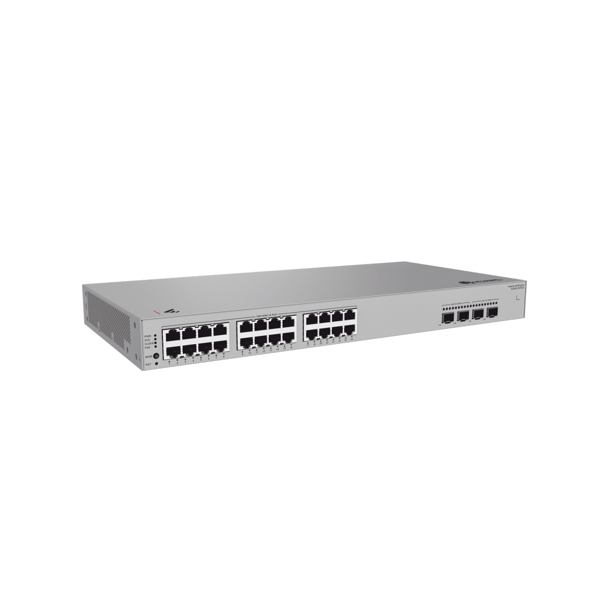 Switches PoEHUAWEIS220S-24P4JXSwitch Administrable Capa 2 24 Puertos PoE+ Gigabit 2 SFP 2.5G 2 SFP+ 10G 400W Huawei S220S - 24P4JX - SILYMX