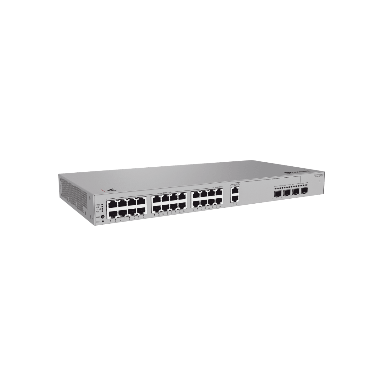 Switches PoEHUAWEIS220S-26PN4JXSwitch Administrable 26 Puertos 22 PoE+ Gigabit 2 PoE+ 2.5G 2 SFP 2.5G 2 SFP+ 10G 400W Huawei S220S - 26PN4JX - SILYMX