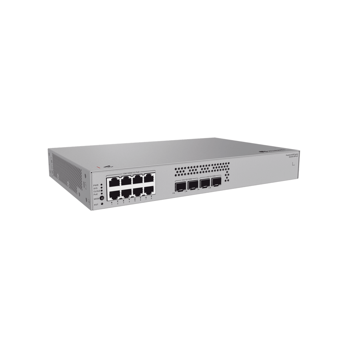 Switches PoEHUAWEIS220S-8P4JXSwitch Administrable Capa 2 8 Puertos PoE+ Gigabit 128W 2 SFP 2 SFP+ Huawei S220S - 8P4JX - SILYMX