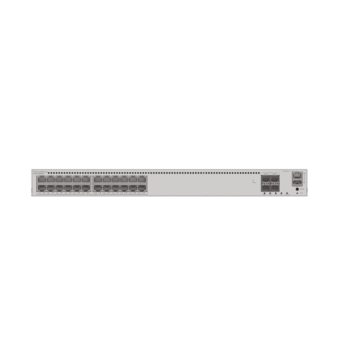 Switches PoEHUAWEIS310-24PN4XSwitch Administrable Capa 3 24 Puertos 2.5G PoE+ 400W 4x 10GE SFP+ ERPS iStack Huawei S310 - 24PN4X - SILYMX