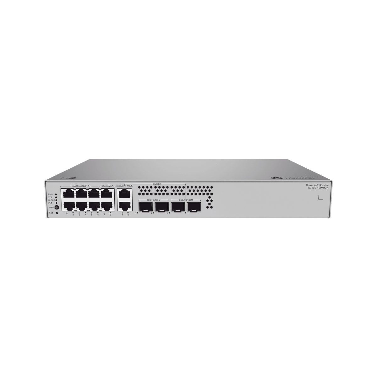 Switches PoEHUAWEIS310S-10PN4JXSwitch Administrable 10 Puertos Gigabit PoE+ 128W 2 Multi - Gigabit 2.5G 2 SFP+ Capa 2+ Huawei S310S - 10PN4JX - SILYMX