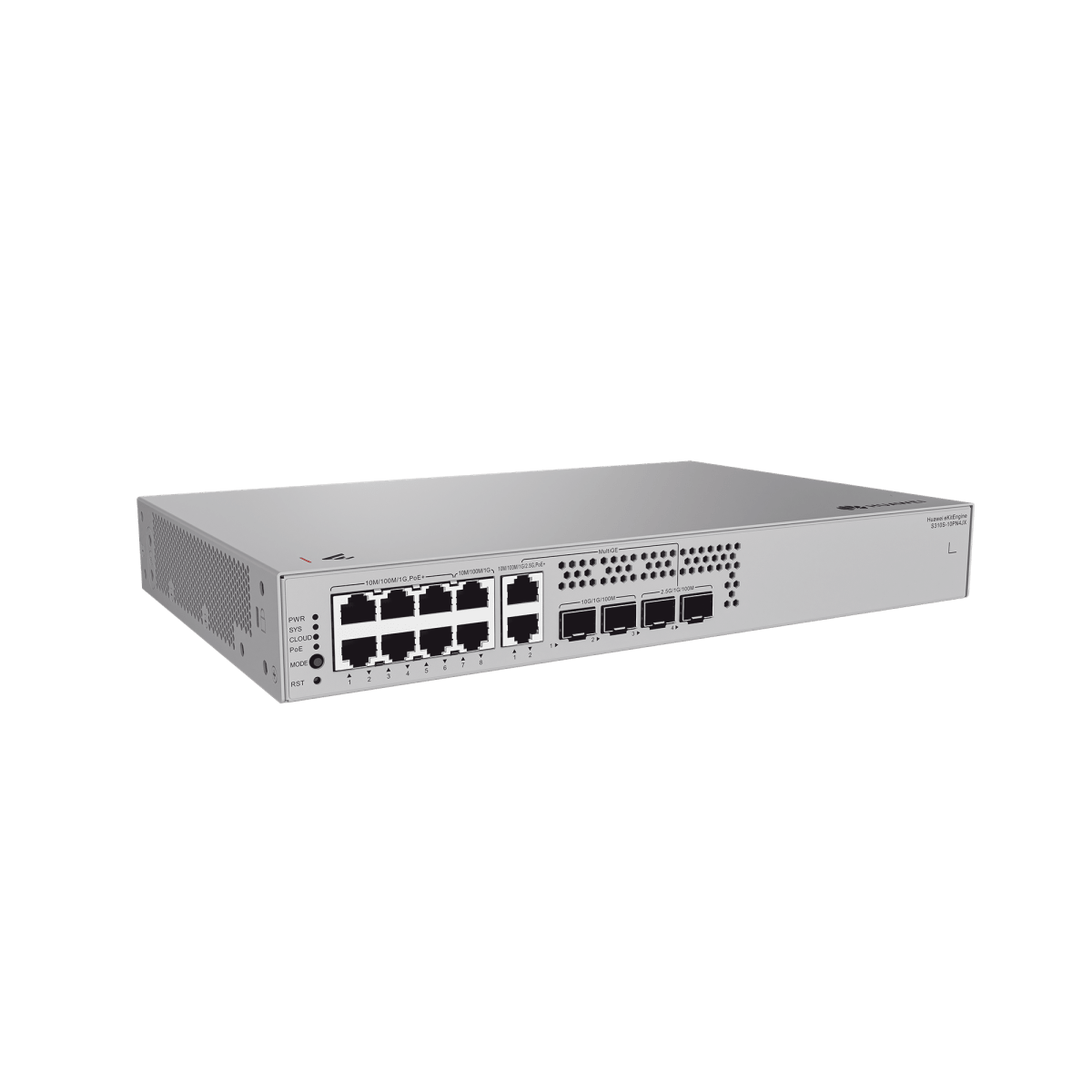 Switches PoEHUAWEIS310S-10PN4JXSwitch Administrable 10 Puertos Gigabit PoE+ 128W 2 Multi - Gigabit 2.5G 2 SFP+ Capa 2+ Huawei S310S - 10PN4JX - SILYMX