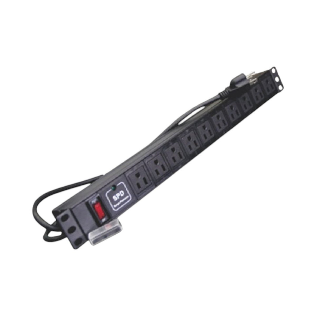PDU TomacorrientesSBETECHSBE-TC010SPVPDU Barra Horizontal 10 Contactos Polarizados Supresor Picos 15A Montaje Rack 19" 1U Sbetech SBE - TC010SPV - SILYMX