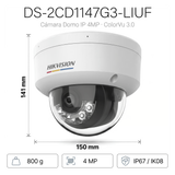 Camara Domo IP 4MP ColorVu 3.0 AcuSense Lite Microfono IR 30m PoE Exterior Hikvision DS-2CD1147G3-LIUF