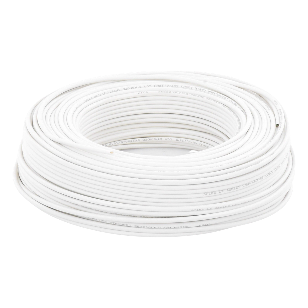 Cable para Alarma 4x22 AWG CCA 100m (328ft) Retardante a la Llama Blanco SFIRE SF-22-04-LE/100M - Imagen 1