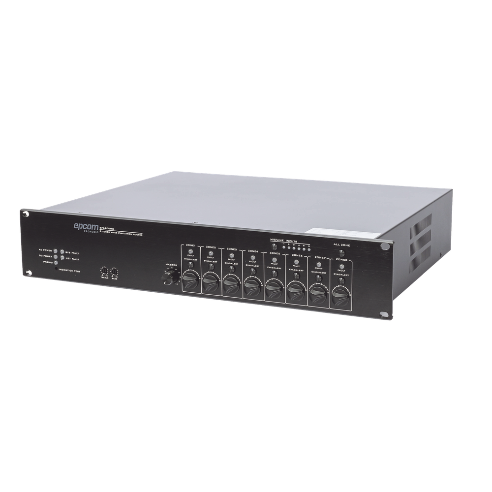 Controlador de Extensión de Evacuación de Voz - 8 Zonas, 500W, Soporta Máx. 19 SF6200MS en Cascada EPCOM PROAUDIO - Imagen 2