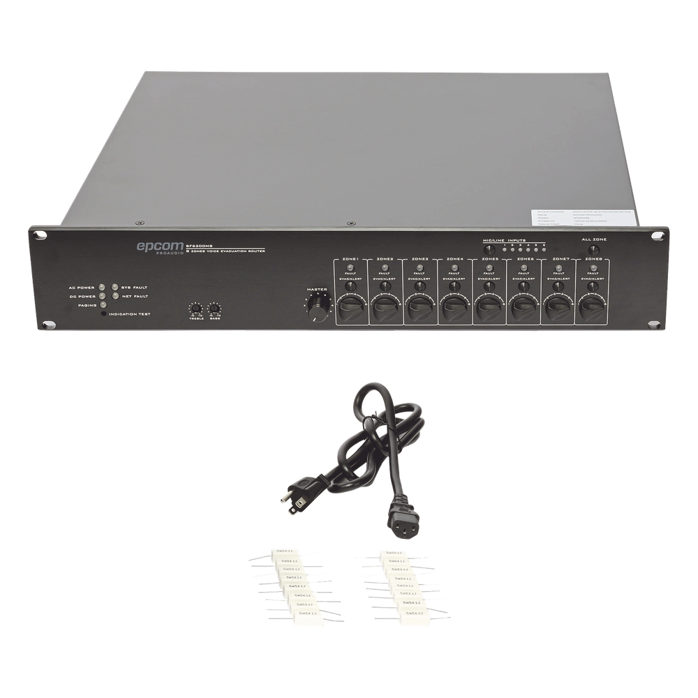 Controlador de Extensión de Evacuación de Voz - 8 Zonas, 500W, Soporta Máx. 19 SF6200MS en Cascada EPCOM PROAUDIO - Imagen 5