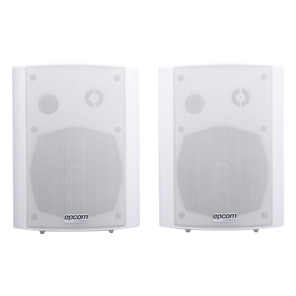 Altavoces de Montaje en Pared Activo 5"+1.5"/ RMS 20W@8ohms y Pasivo 20W/ Material ABS/ Reja Metálica/ Bracket de Metal/ Color Blanco EPCOM PROAUDIO - Imagen 1
