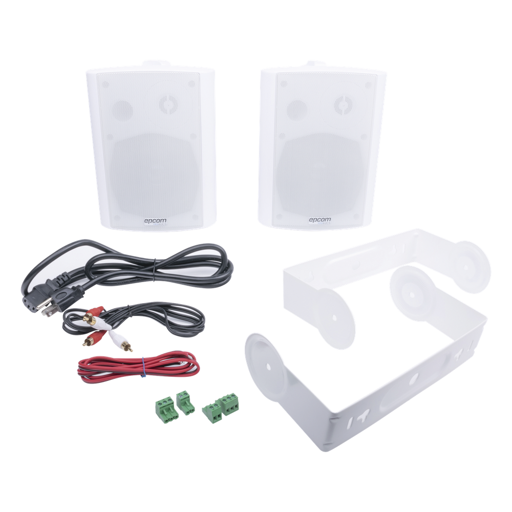 Altavoces de Montaje en Pared Activo 5"+1.5"/ RMS 20W@8ohms y Pasivo 20W/ Material ABS/ Reja Metálica/ Bracket de Metal/ Color Blanco EPCOM PROAUDIO - Imagen 5