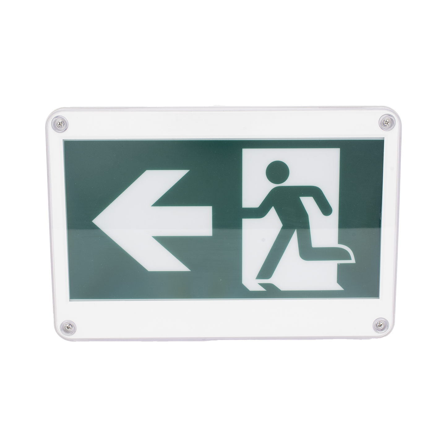 Letrero EXTERIOR de Señalización salida "Hombre Corriendo"/ Alto brillo / Uso en pared, lateral o techo / Batería de Respaldo Incluida con hasta 120 minutos de duración SFIRE - Imagen 1