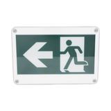 Letrero EXTERIOR de Señalización salida "Hombre Corriendo"/ Alto brillo / Uso en pared, lateral o techo / Batería de Respaldo Incluida con hasta 120 minutos de duración SFIRE - Imagen 1