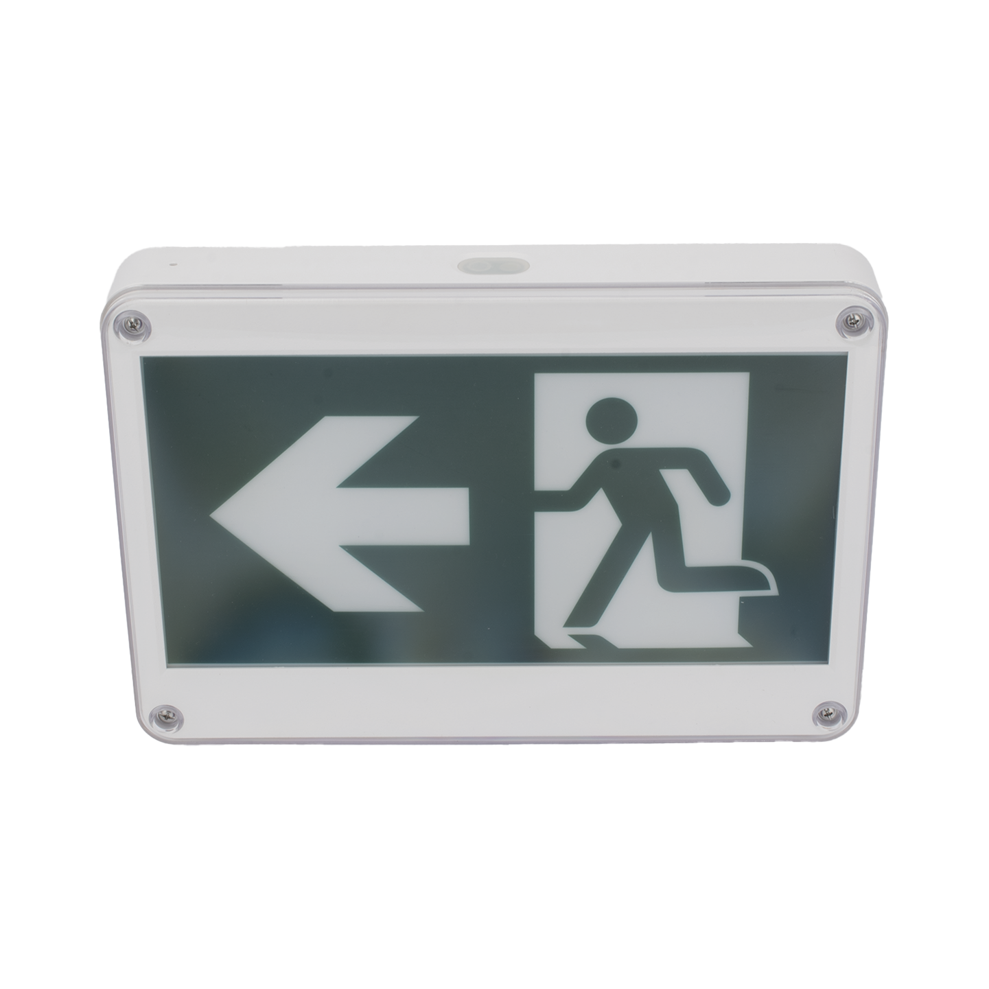 Letrero EXTERIOR de Señalización salida "Hombre Corriendo"/ Alto brillo / Uso en pared, lateral o techo / Batería de Respaldo Incluida con hasta 120 minutos de duración SFIRE - Imagen 2