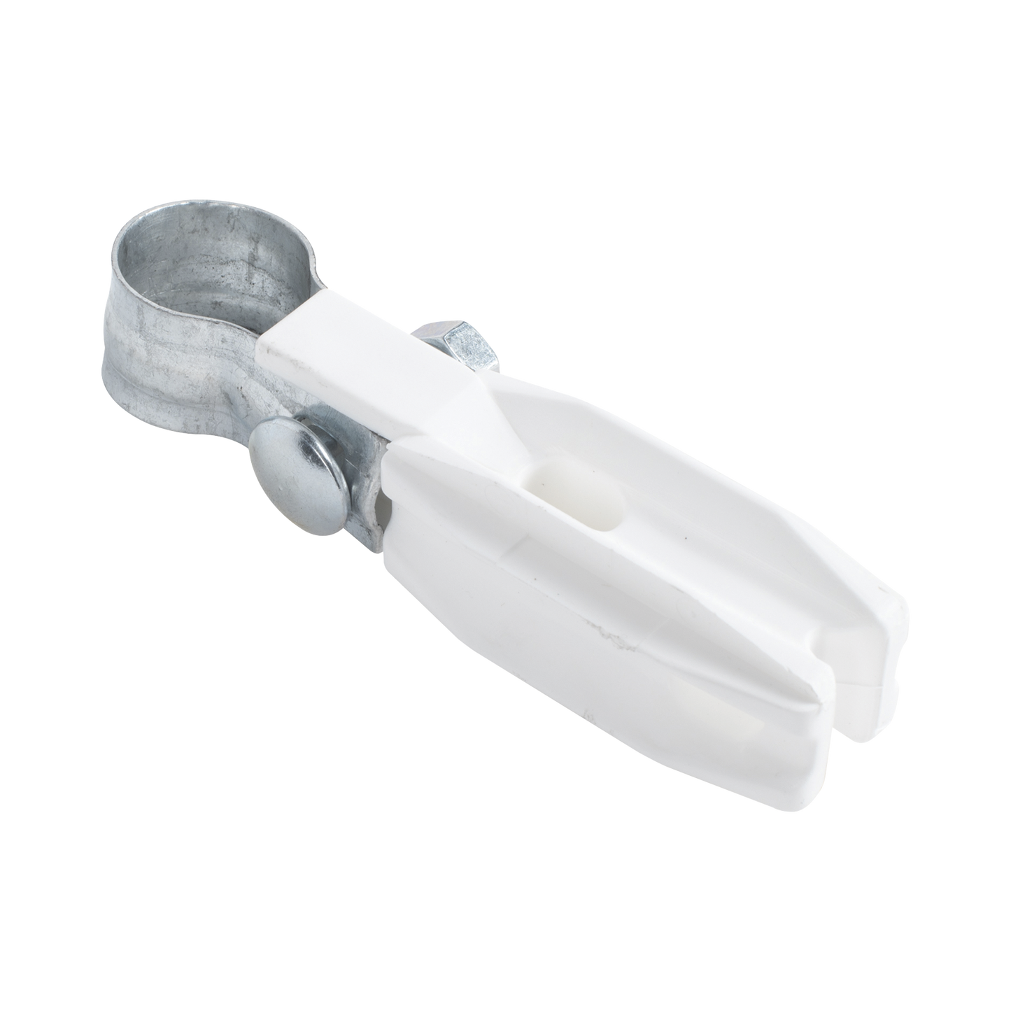 Aislador de paso o esquina de color BLANCO con abrazadera incluida de 1 Pulgada para uso en poste cerco eléctrico SFIRE - Imagen 1