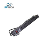 PDU TomacorrientesSBETECHSBE-TC010SPVPDU Barra Horizontal 10 Contactos Polarizados Supresor Picos 15A Montaje Rack 19" 1U Sbetech SBE - TC010SPV - SILYMX