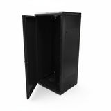 SILYMX black 22U wall-mount server rack cabinet with 45cm depth and tempered glass door
