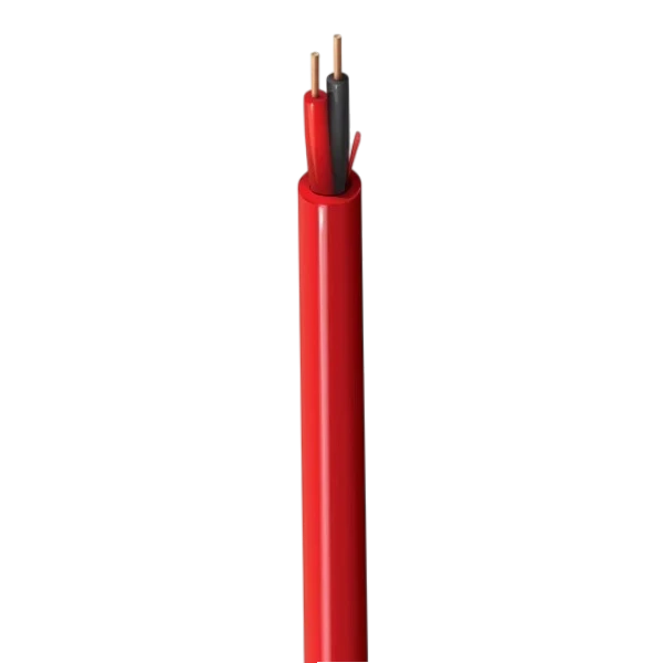 SILYMX 2x16 AWG red industrial control cable, unshielded, with two copper conductors and red PVC insulation. 305m spool.