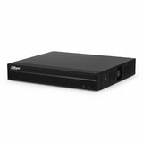SILYMX black 4-channel 8MP 4K IP NVR with 4 PoE ports, H.265+ compression, and HDMI/VGA output.