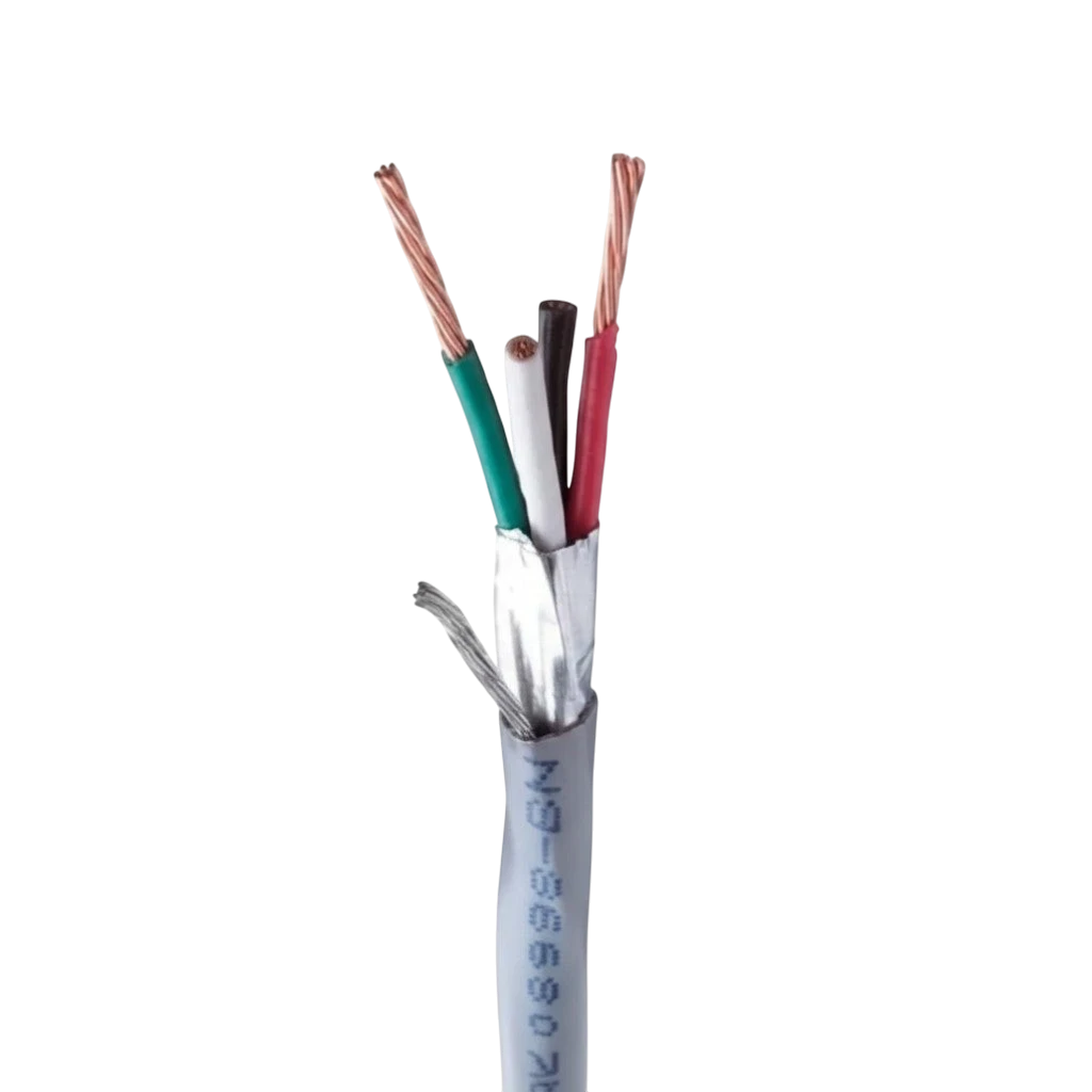 SILYMX 4x18 AWG shielded copper cable, gray, CMR rated, 305m roll for industrial use.