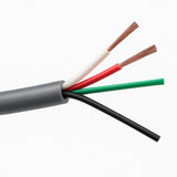 SILYMX gray 4-conductor 22 AWG stranded CMR PVC cable for security and sound systems.