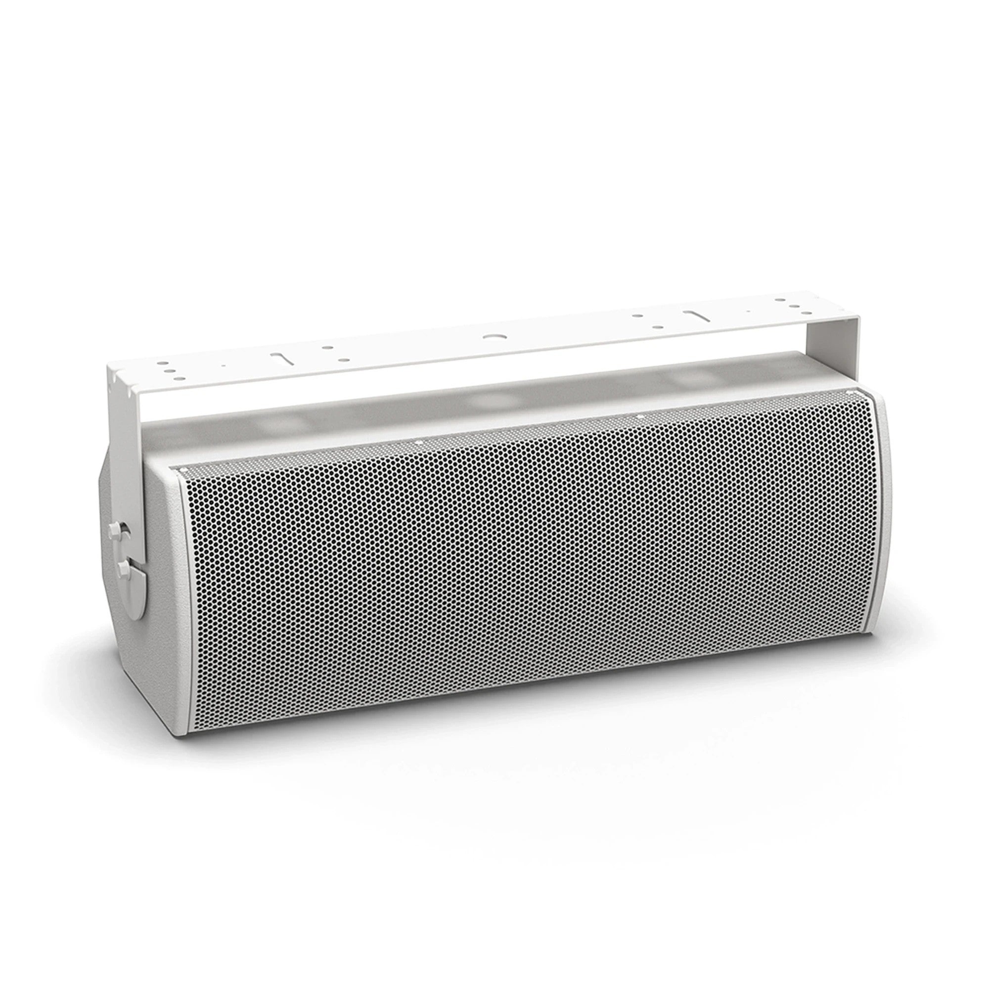SILYMX ArenaMatch Utility white outdoor wall-mounted 2-way speaker with metal grille and adjustable mounting bracket