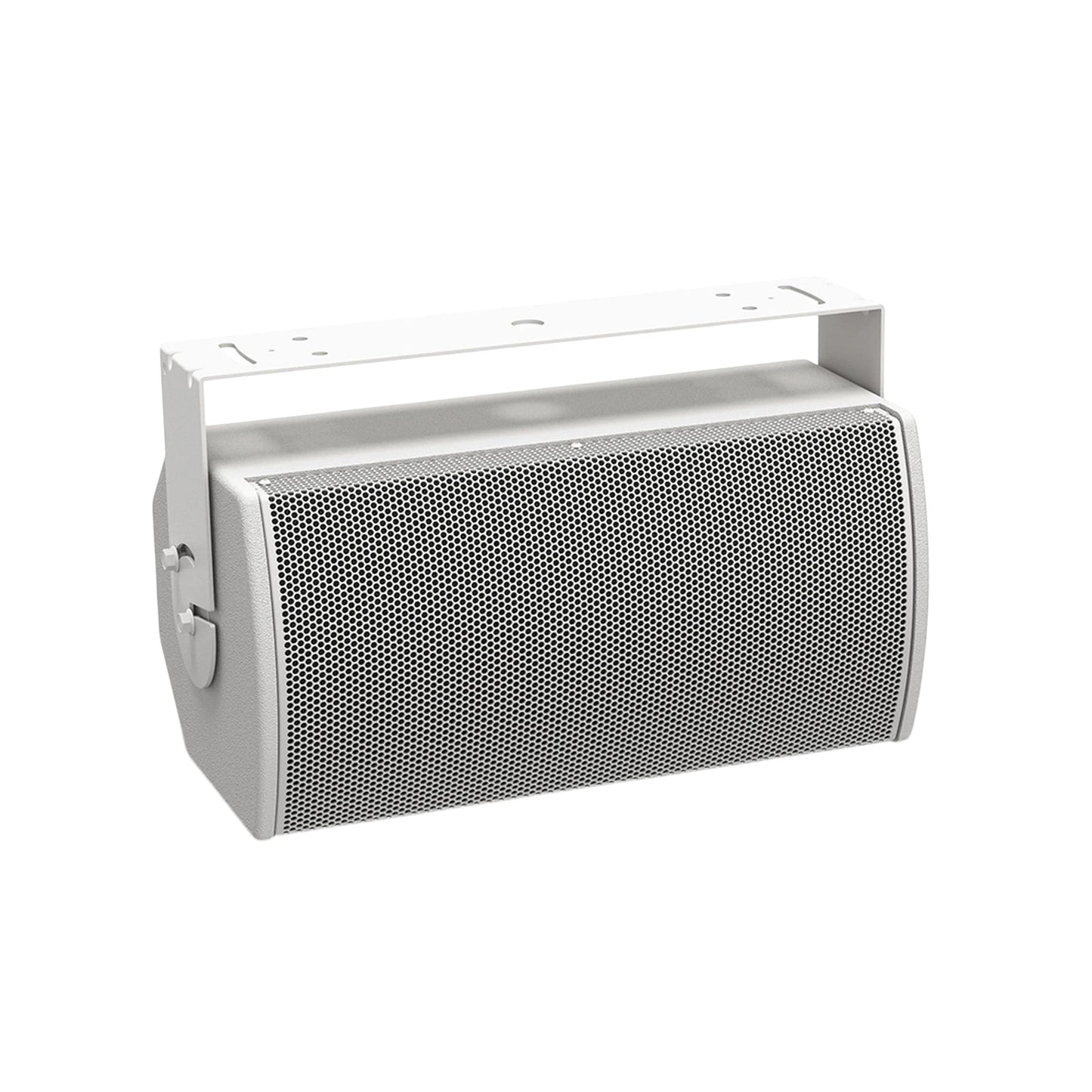 SILYMX ArenaMatch Utility white outdoor wall-mounted 2-way speaker with metal grille and adjustable mounting bracket