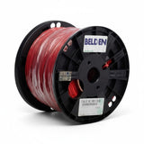 SILYMX Belden red 2x16 AWG fire alarm wire spool, 305 meters, CMR riser rated, PVC jacket, solid copper conductors.