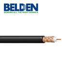SILYMX Belden black RG6 coaxial cable with 95% copper braid and solid copper conductor for CCTV and analog video transmission.