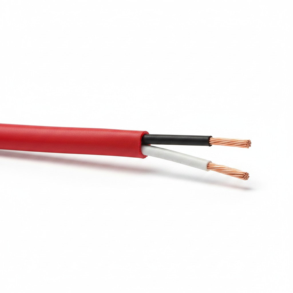 SILYMX Belden 5000UE 2-conductor 12 AWG stranded copper security cable with red PVC jacket for interior use
