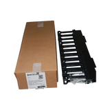 SILYMX black 2U horizontal cable manager with molded fingers and hinged cover for 19-inch racks.