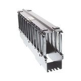 SILYMX black steel and plastic 2UR horizontal cable management organizer with molded fingers and flip-up cover.
