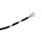 SILYMX black Cat5e FTP shielded outdoor network cable with exposed twisted pairs.