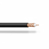SILYMX black RG6 coaxial cable with 95% copper braid and solid copper conductor for CCTV installations.