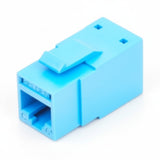 SILYMX blue Cat6 RJ45 modular jack with Keyconnect technology for T568A/B wiring, 23-24 AWG, indoor use.