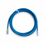 SILYMX blue UTP Cat6A patch cord, 0.6m (2ft), 24 AWG PVC CMR cable with RJ45 connectors and Traceable LED feature.